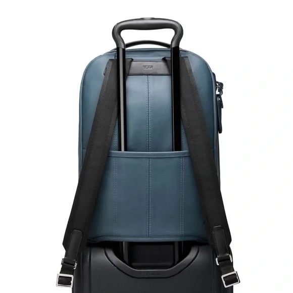 NWOT Tumi Harrison Bradner Leather Backpack in Pavement Bomb display picture 1